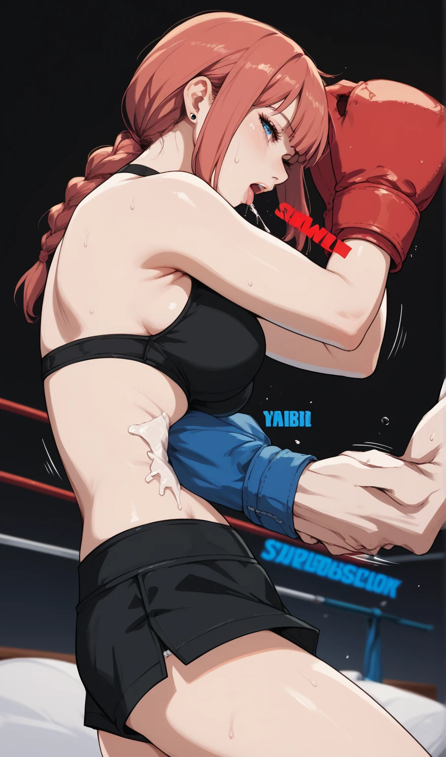 Jill Valentine,glamorous, nsfw,tentacle ,hanue tube top,black mini skirt,irrumatio