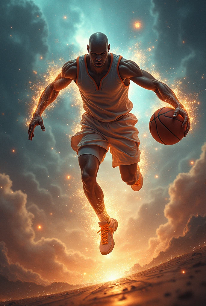 God dribbling a basketball
