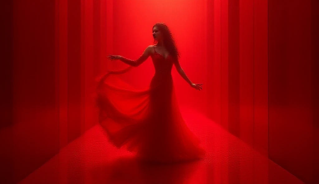 Medusa in a red wedding dress