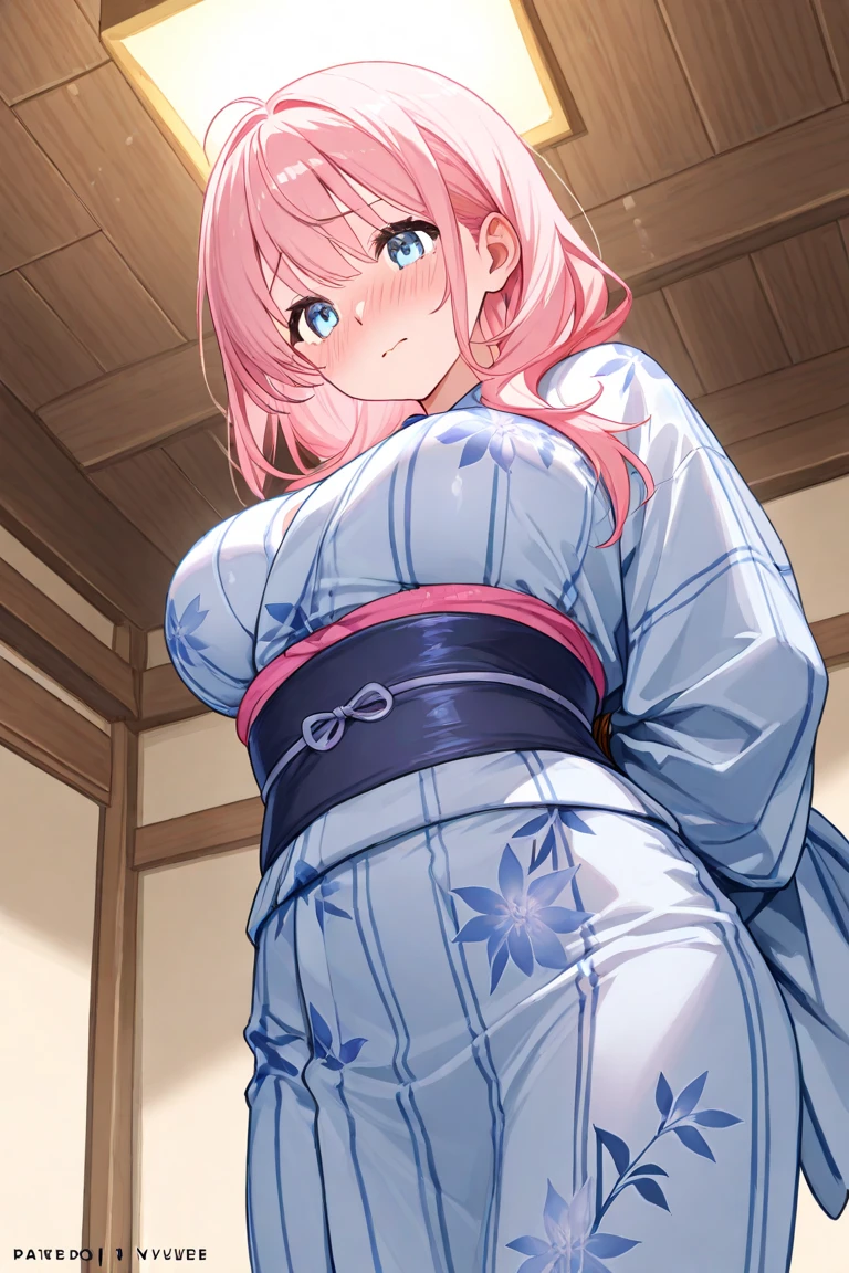 girl poses for the camera。~ side。posture with arms raised。腕を上げて~ sideを見せつける。very big breasts。Sweat。Sweatばんだ肌。~ sideSweat。~ sideのシワ。floating body line。~ sideの匂い。~ sideの描写を鮮明にします。shiny skin。Plump。troubled face。blush。Illustration CG。beautiful girl anime。vapor。beautiful skin。tight leotard。long gloves。cute。innocent。heart mark。Watery eye。Estrus。on the bed。sniff。Japanese anime。easy painting。masterpiece, highest quality, Super detailed, alone, Upper body