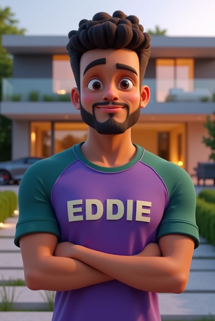 photograph of, 1man, jaydenm, frowning, best quality, 4K, masterpiece, detailed, intricate, blue and purple and pink, perfect anatomy, by professional artist, realistic, smirking,
shirt, pants,