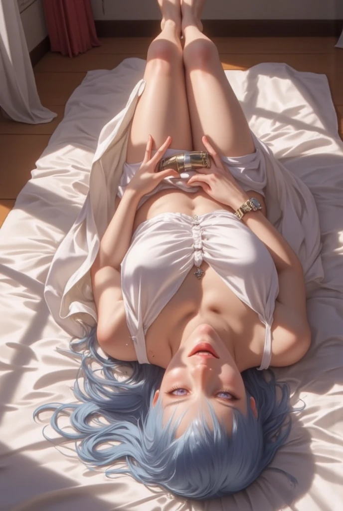 you are a professional designer。The output conditions are (8K, Highest quality, masterpiece, Ultra-high resolution:1.2), Beautiful 19 year old Japanese woman、Short black hair、Masterpiece, photo, woman, 22 years old, alone, beautiful, lying, bottom view, casual, legs spread, green bra size 4, green lace panties, wide hips, knee, navel, Neck, forearm raised, perfect hand, blonde long hair, 3d, no background, eyeshadow, moist lips, lips, mouth half open, mouth, photo \(medium\), photorealistic, realistic, beautiful face, proportion, perfect skin, blemish-free skin, wrinkle-free skin, baby skin, very large eyes, green eyes, serene expression, sexly, sensuous, proportionate nose, viewfinder down, ceramic skin, apricot skin, forehead , divine, photorealistic, realistic, 独奏