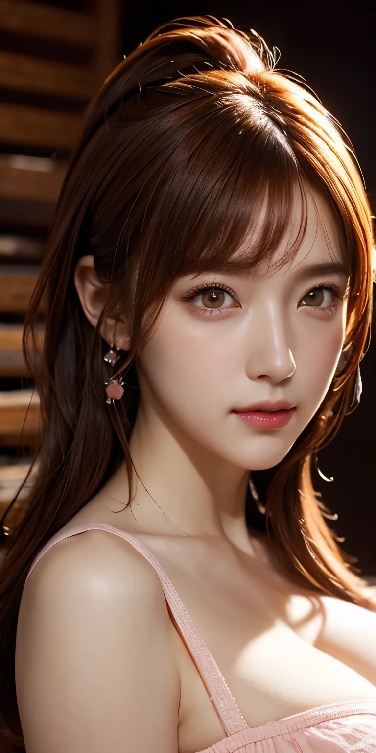 (Highest quality, masterpiece:1.2),Super detailed,(Photorealistic:1.4),alone,cute,Upper Body,(pink),Light_particle,heart_mark,