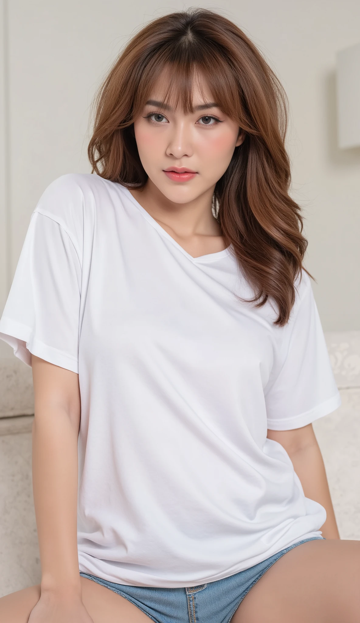 Make a white shirt with gold