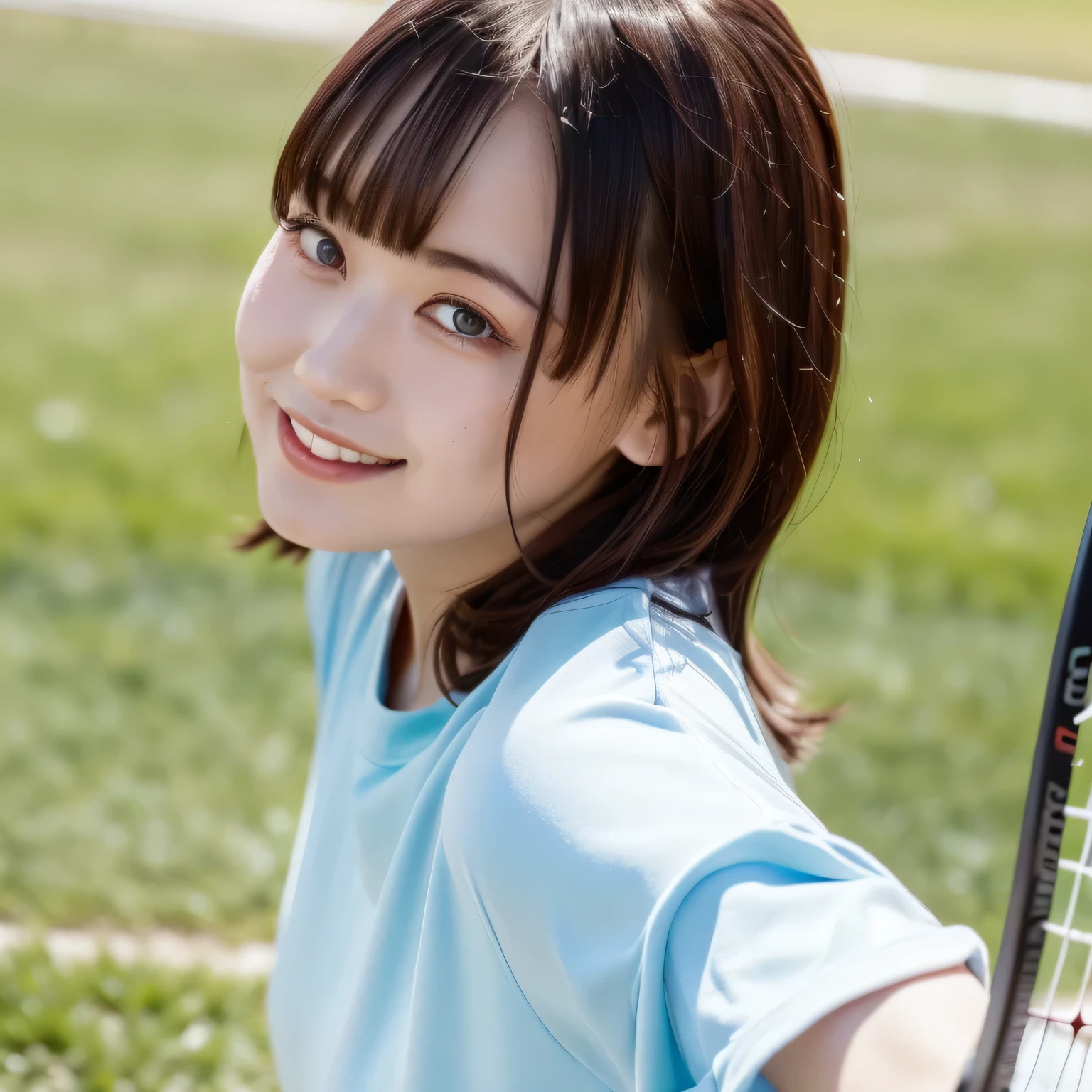 ((Futsal))、a smile、(masterpiece、top-quality) 、kawaii、(Colossal tits:1.2)、((20 year old woman:1.2))、Young adorable Japan face, ,Soft portrait shots,in 8K,、Young cute gravure idol