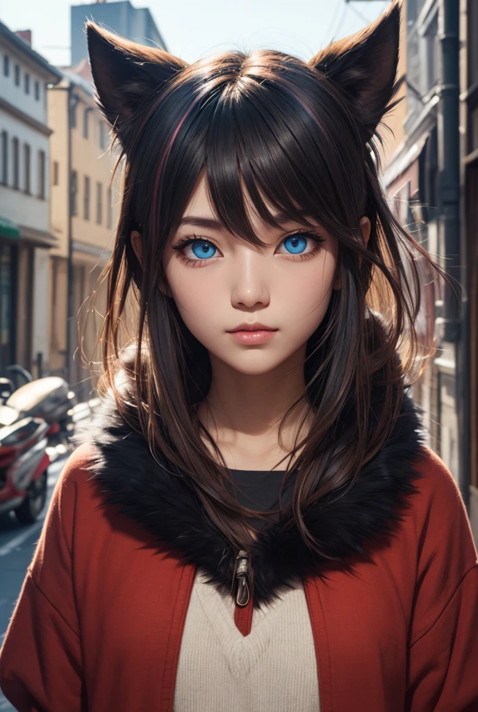 masterpiece, best quality, half body, portrait, night city, 1girl, anime, 3D, Japan, pixar, realistic, teen girl, smiling, cute face, harajuku fashion style, rain coat, beautiful, colourful, neon lights, cyberpunk, smooth skin, illustration, artstation, painting by stanley artgerm lau, sideways glance, foreshortening, extremely detailed 8K, smooth, high resolution, ultra quality, highly detail eyes, highly detail mouth, highly detailed face, perfect eyes, both eyes are the same, true light, glare, Iridescent, Global illumination, real hair movement, real light, real shadow, real face, hd, 2k, 4k, 8k, 16k, realistic light, realistic shadow, bright Eyes, fluorescent eyes, soft light, dream light