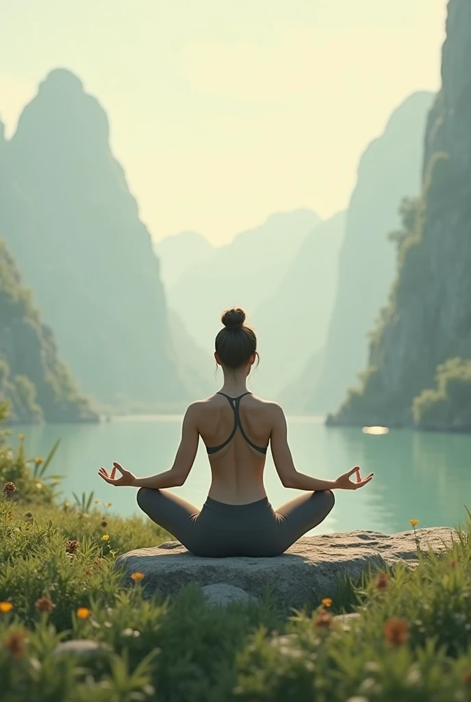 1 きれいな天使の画像 Create an image of a person meditating on a stunning landscape, this art needs to have fantastic lighting