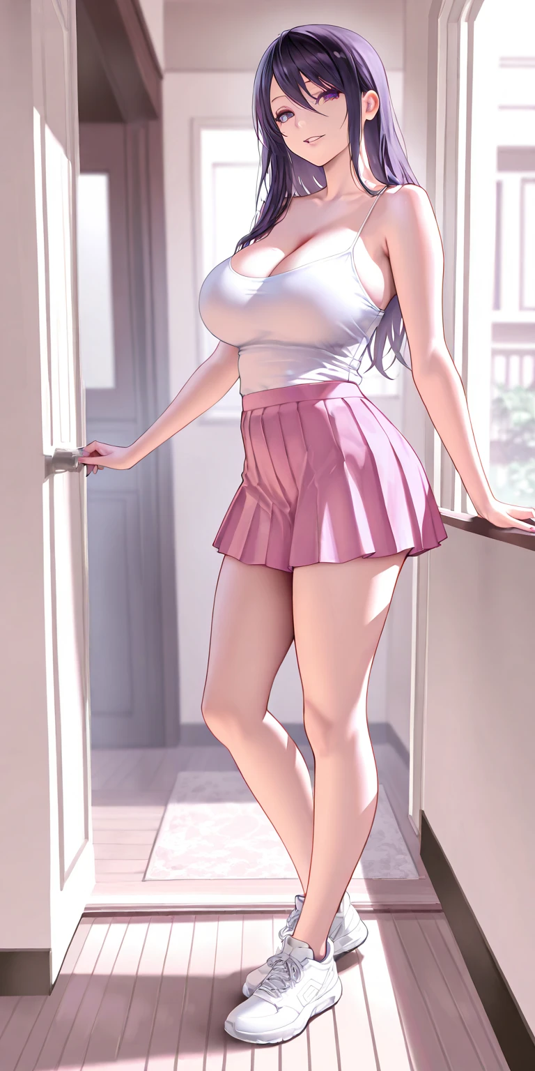 {best quality}, {very aesthetic}, {ultra-detailed}, {best illustration}, nsfw, girl, locker room, changing pantie, skirt,