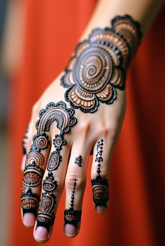 generate more unique Gol Tikki mehndi design on hand