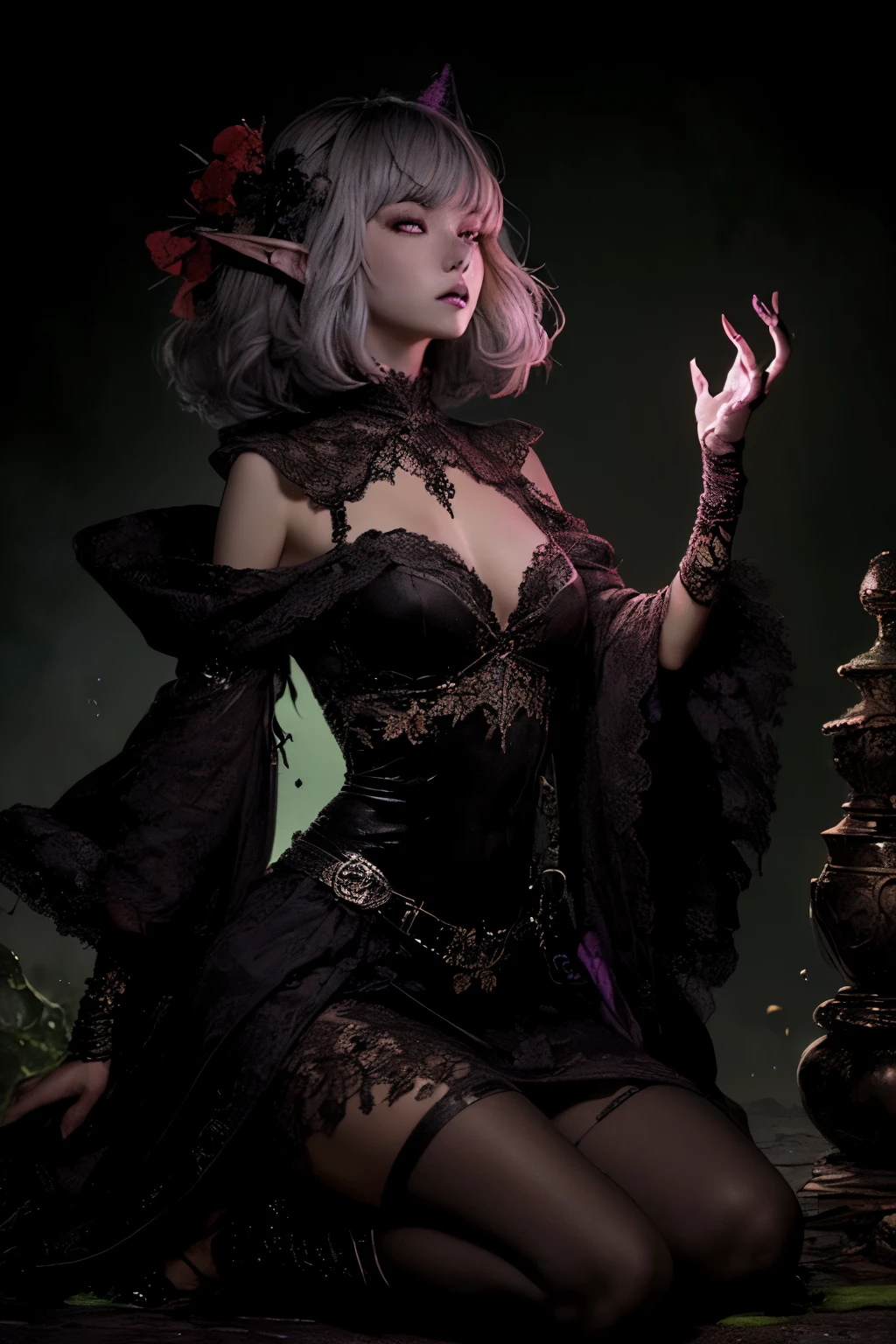 girl, dark necromancer, evil look, necromancer dress with hood, wielding a staff, using dark magic, sexi, small breasts, facepaint, bodypaint, dark aura, menacing, psychotic, highly detailed, vibrant appearance, creative behavior, imaginative, sensual, spontaneous, highest quality, skin texture, intricate details, (cinematic lighting), RAW photo, 8k, masterpiece,best quality,ultra-detailed,very detailed illustrations,extremely detailed,intricate details,highres,super complex details,extremely detailed 8k cg wallpaper,