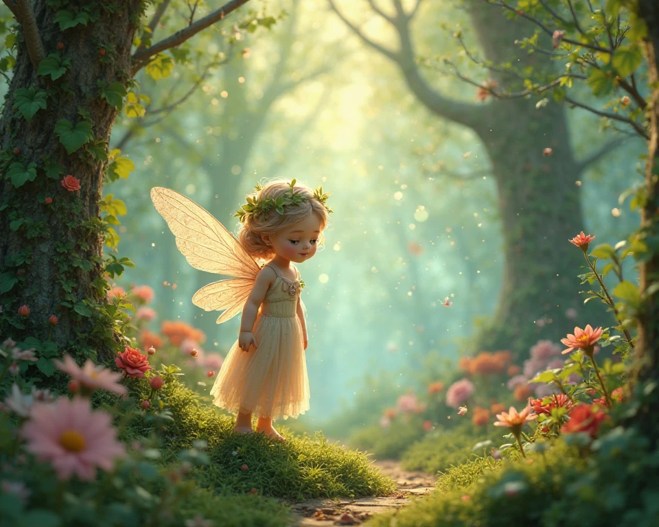 beautiful pink flowers fairy gardener style