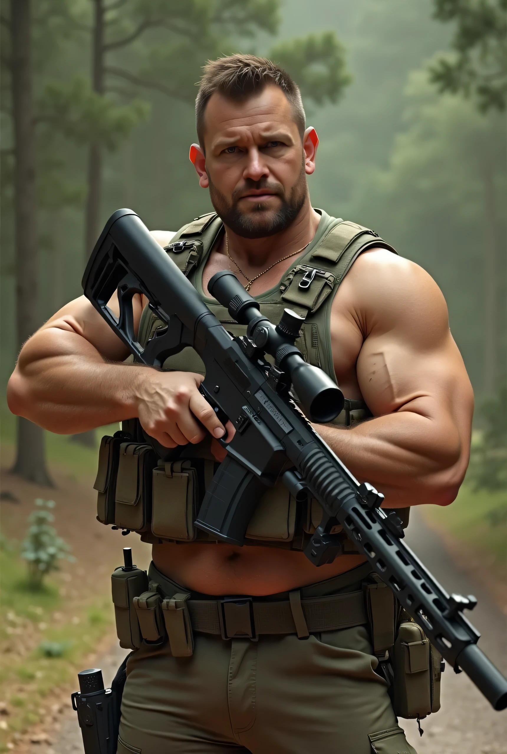 (masterpiece, 4K, ultra detailed), Jason Voorhees, dark hair, two blogs haircut, single, Jason's white mask, masculine, lake, realistic, shirtless, muscular, eight-pack, white shorts