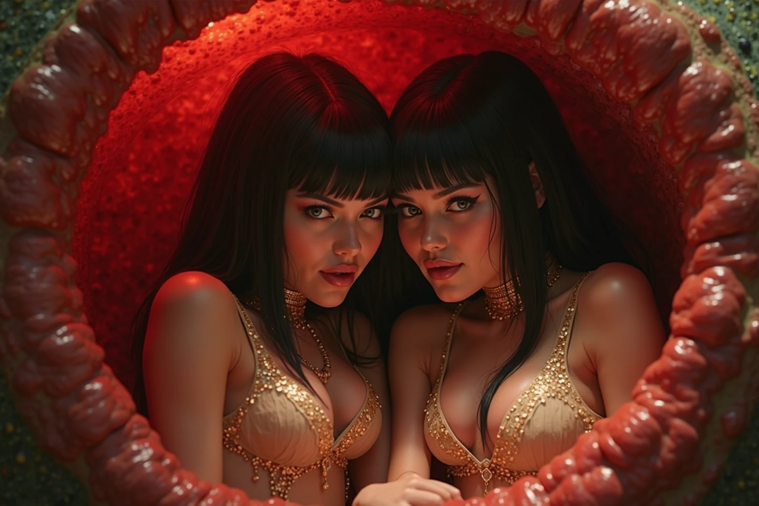 Rihanna and Halle berry having sex with tentacles