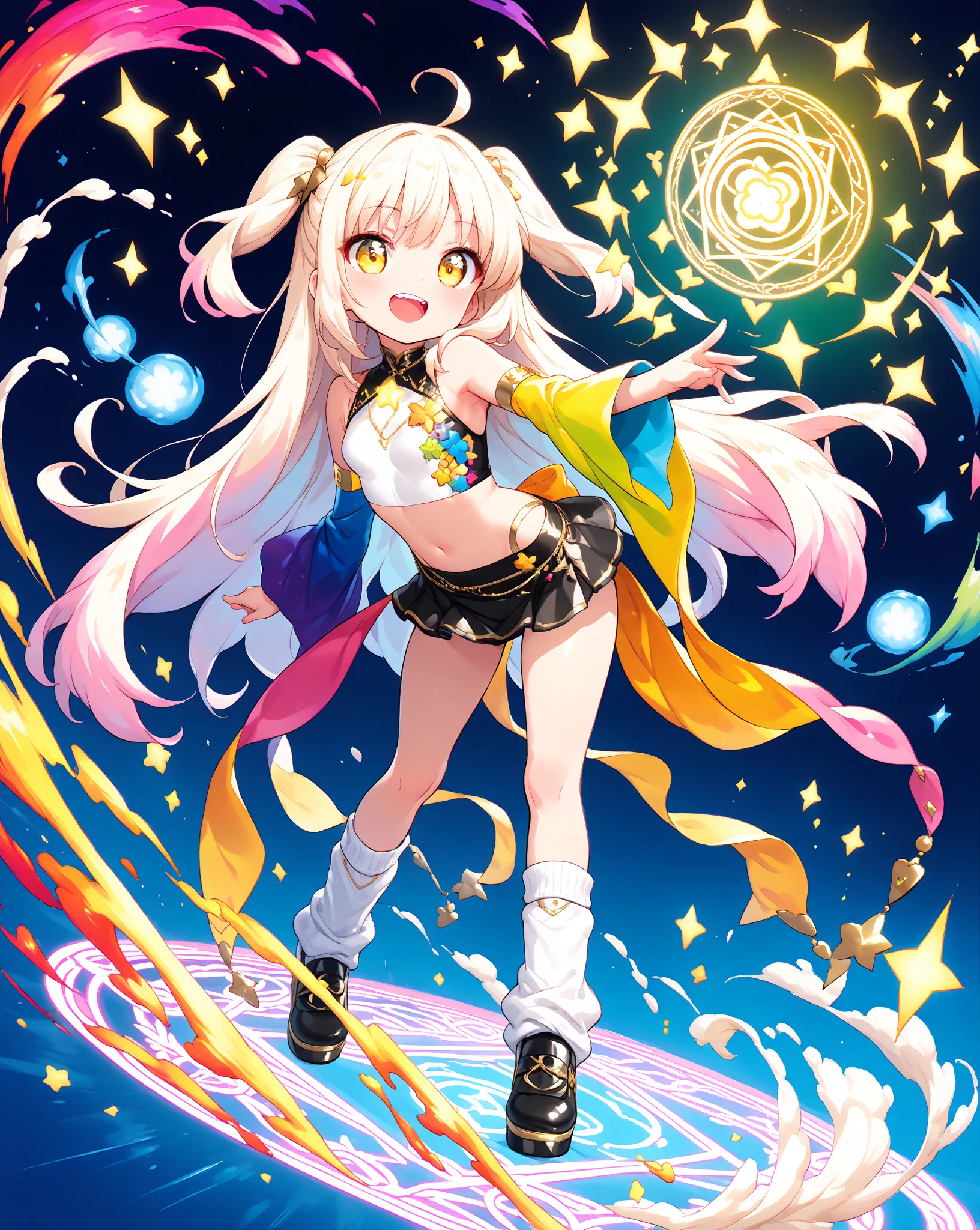 (Like a illustration), ((masterpiece)), highly detailed, (ultra detailed Light Novel illustration of magical girl:1.2), bikini, mural, a beautiful girl, (magnificent), Stunning painting, (illustrator by moka), (Krenz Cuchart), (James Jean), perfect anatomy, spiritual art, key visual, colorful collar, high contrast, Warm contrast, handwriting, golden ratio,