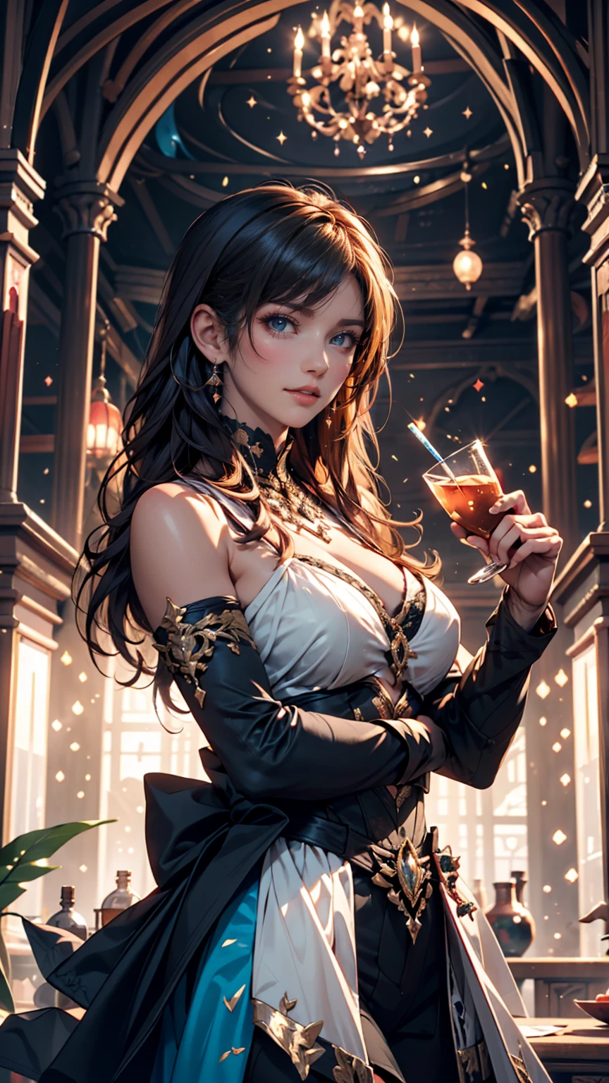 Brown haired woman, Violet Eyes, Violet Dress, Victorian dress, Royalty, noble, Drinking tea with a woman