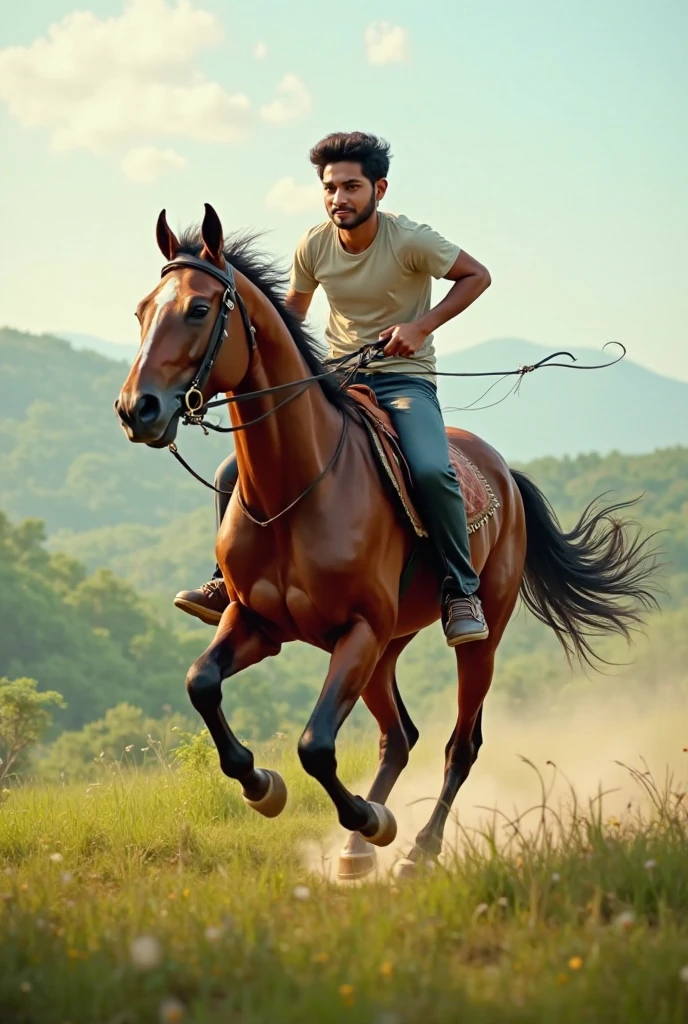 there is a man riding a horse in a field, mexican vaquero, riding a horse, riding horse, 👰 🏇 ❌ 🍃, ride horse, on a horse, human torso on a horse body, 🐎🍑, the horse and his boy, horse rider, photo from behind of a cowboy, with horse driven, horse on top
