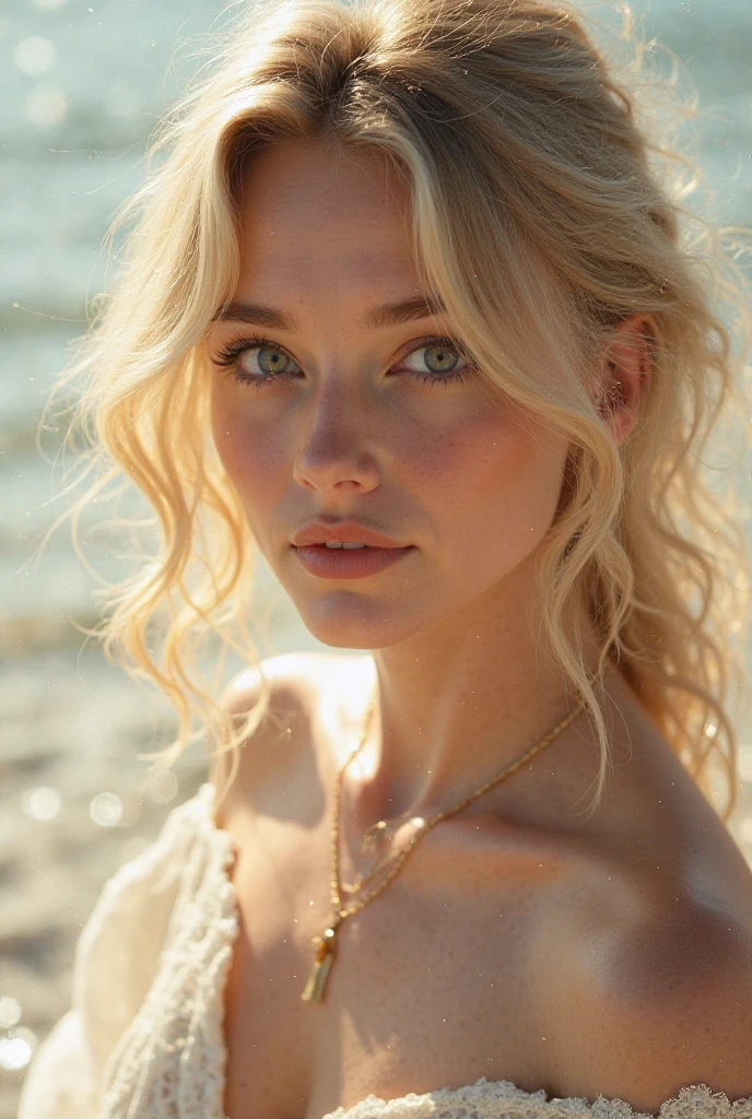 Photo of a Russian girl 20 years old, raw, Beautiful woman, (Long wavy blonde hair), ((Portrait)), ((Detailed face:1.2)), ((detailed facial features)), (finely detailed skin), pale skin,Park, London Ferris Wheel、One piece with fluffy cleavage visible、A sexy(cold color), moist, Reflectors, (masutepiece) (perfectly proportions)(photos realistic)(Best Quality) (Detailed) photographed in a Canon EOS R5, 50mm Lens, F/2.8, nffsw, (Grinning) (Wallpaper) (Cinematic lighting) (Dramatic Lighting) (foco nítido) (Convoluted) Fashion,