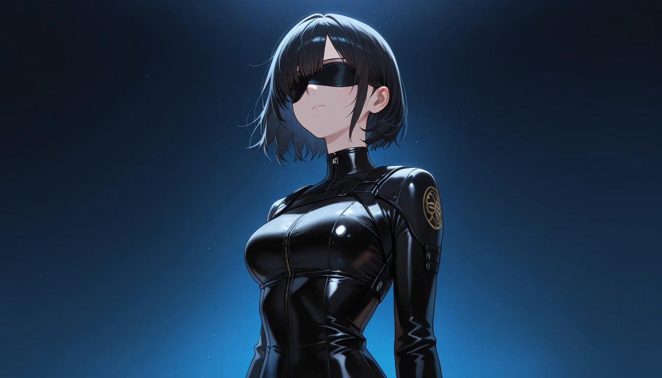 Night view、Black hair mash、juvenile、Profile、Skinny Suit、Blindfold