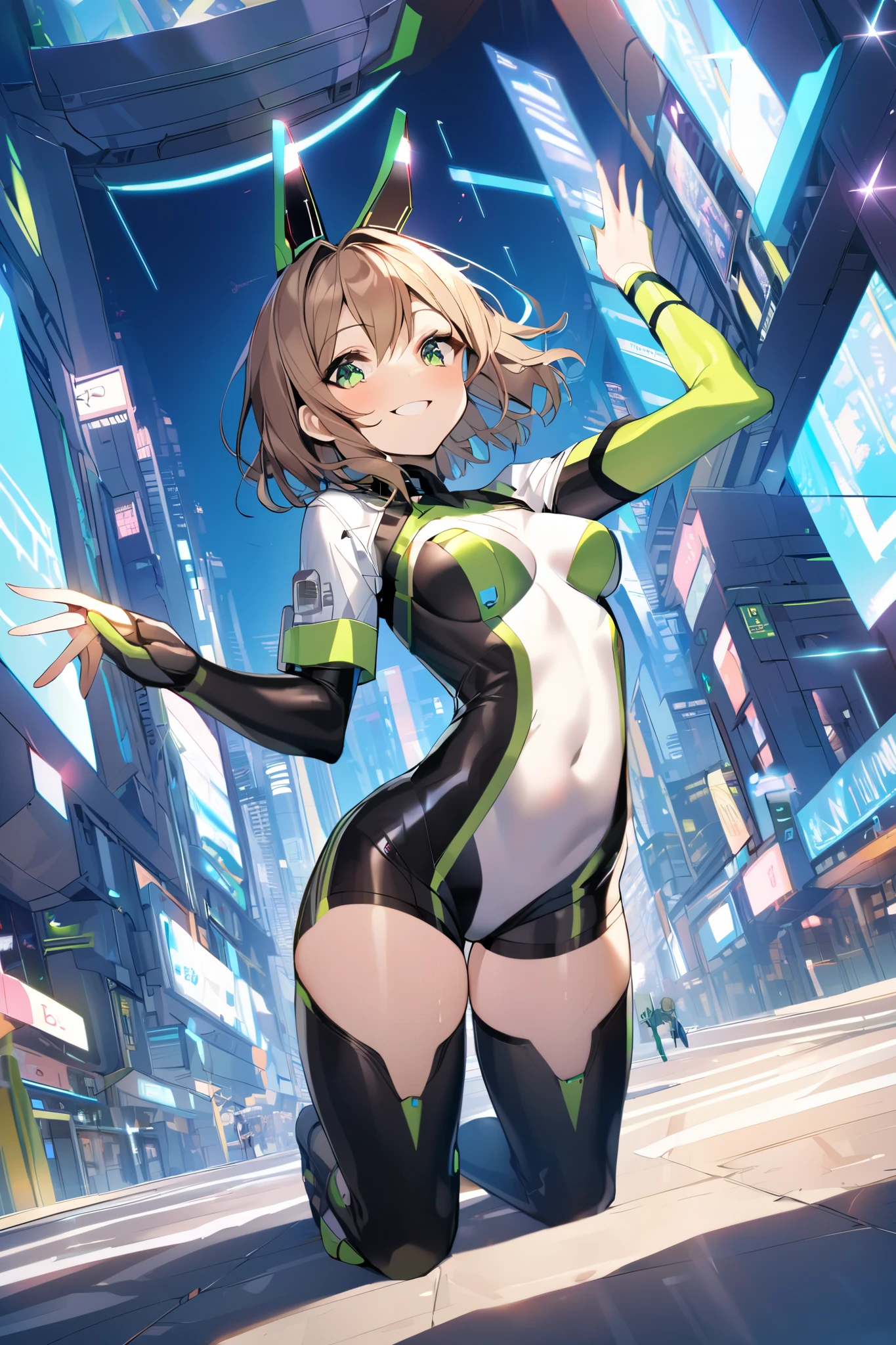 gym uniform, (buruma), break, short hair, ((green hair1.5)), (cat ears a green), bob cut, (((4 defined fingers))), (((1 defined thumb))), (looking at viewer), break, sexy, ((solo)), (1 cute girl), ((highest quality)), ((masterpiece)), (familiar), skindentation, perfect face, 8k , break, black eye, medium breasts, perfect limbs, (visible nipples:0.5), (camel toe:0.3), sexy, (sexy pose), (dutch angle), from below, dynamic pose,, deltamon,, dancing, (from below), Dancing, bright playground,