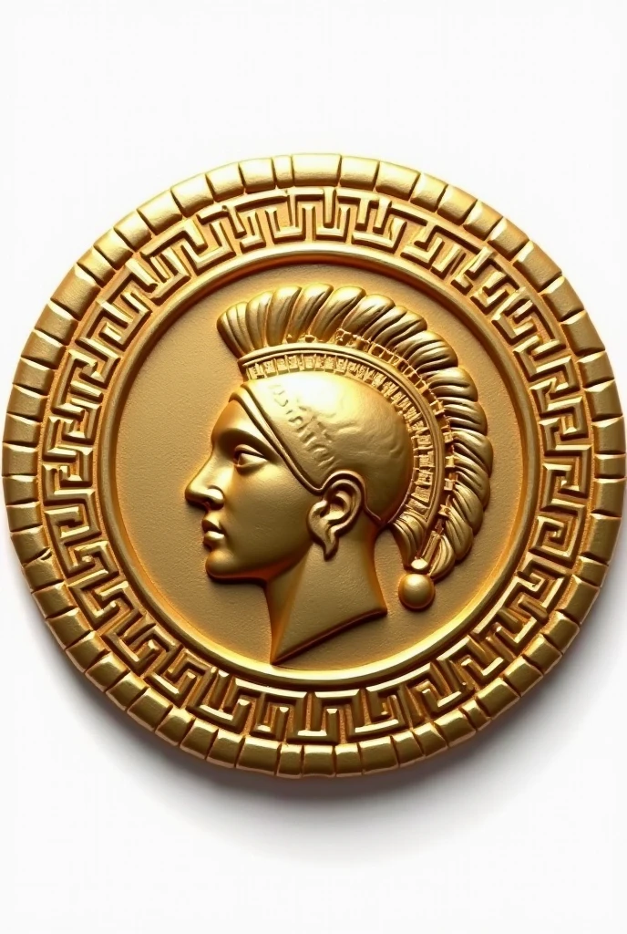 A gold ancient coin with intricate designs inspired by Ancient Greece ...