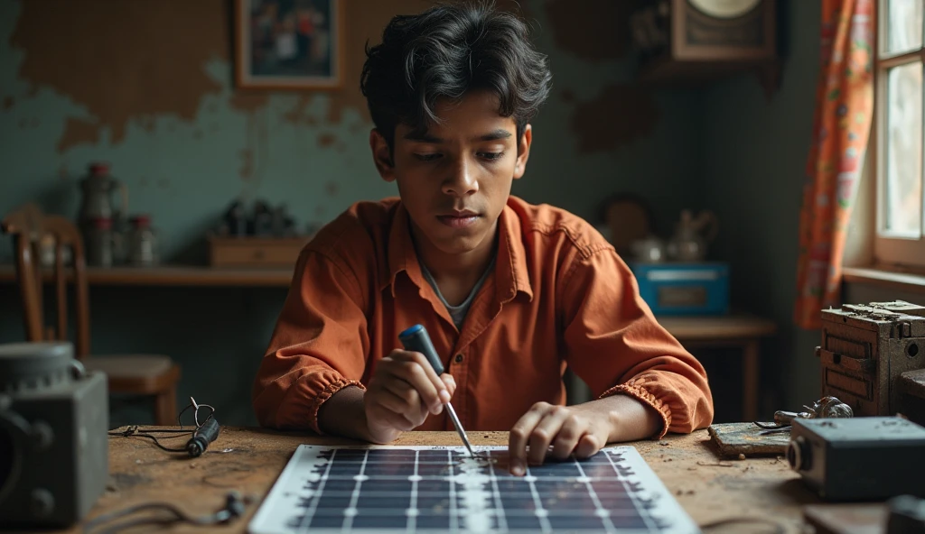 A boy With Screw driver Font "AC Technician" and Tiranga Flag india