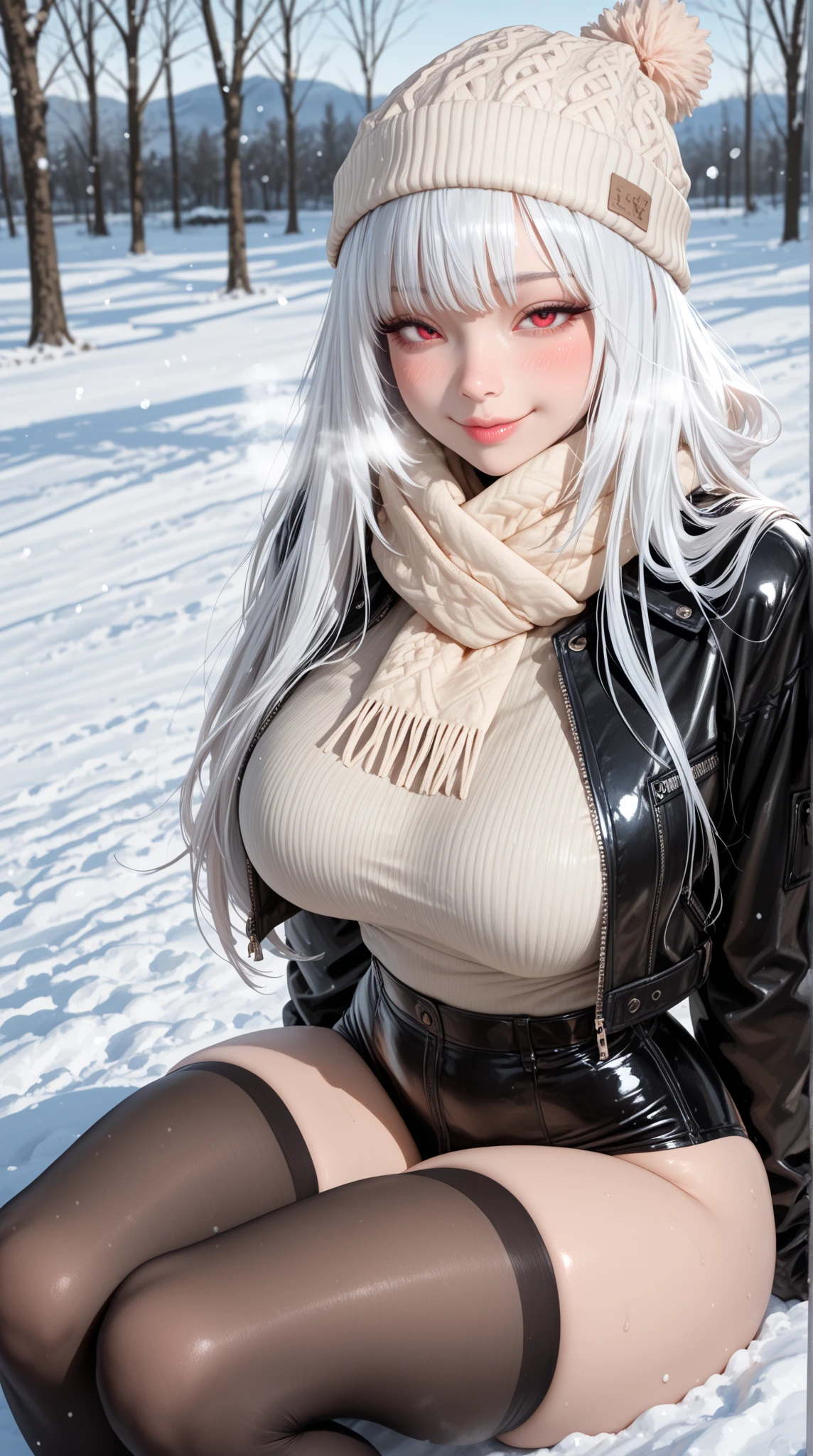 Reality, high resolution, 1 female, Solitary, (Lolita clothing),Gorgeous clothing,Facing the audience,Upper part of the body,thigh, beautiful eyes, white hair, Dark circles under eyes, (external,heavy snow,Cloak,Covered with snow),Snowfield,blue eyes,Illustrations of the highest quality,Meticulous face