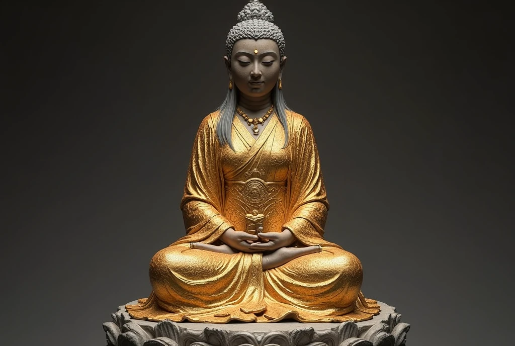 ( perfect anatomy ) a Buddha Statue, Buddhism, Nirvana, Chakras, near a forest,
