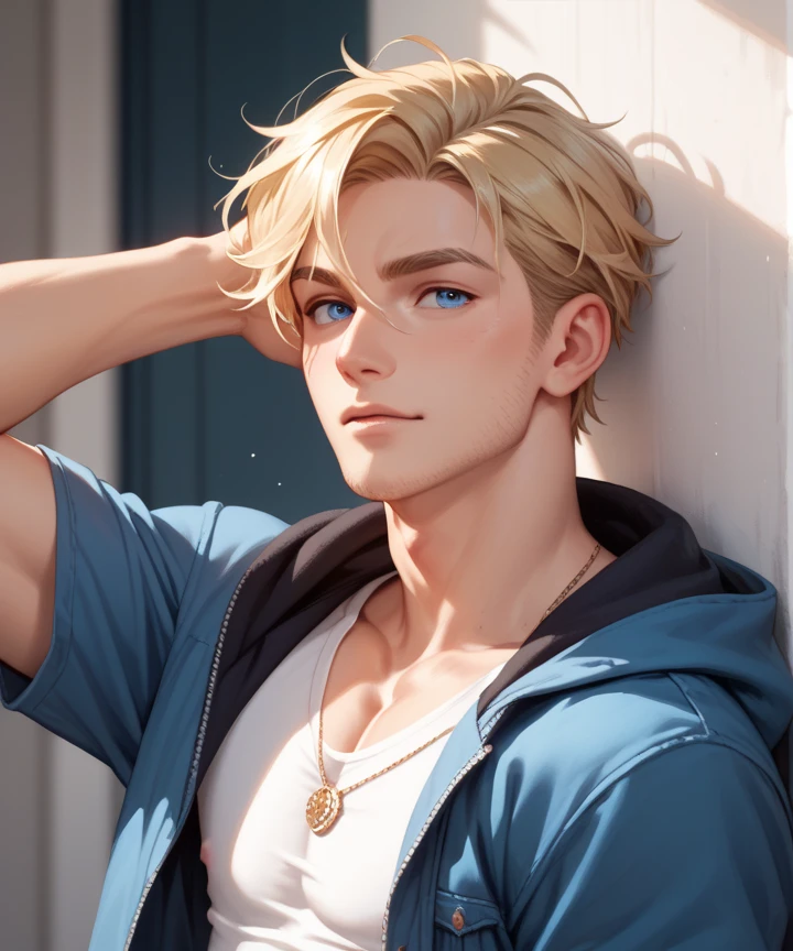 man , strong , high ,blonde, blue eye , Fair skin, full-bodied