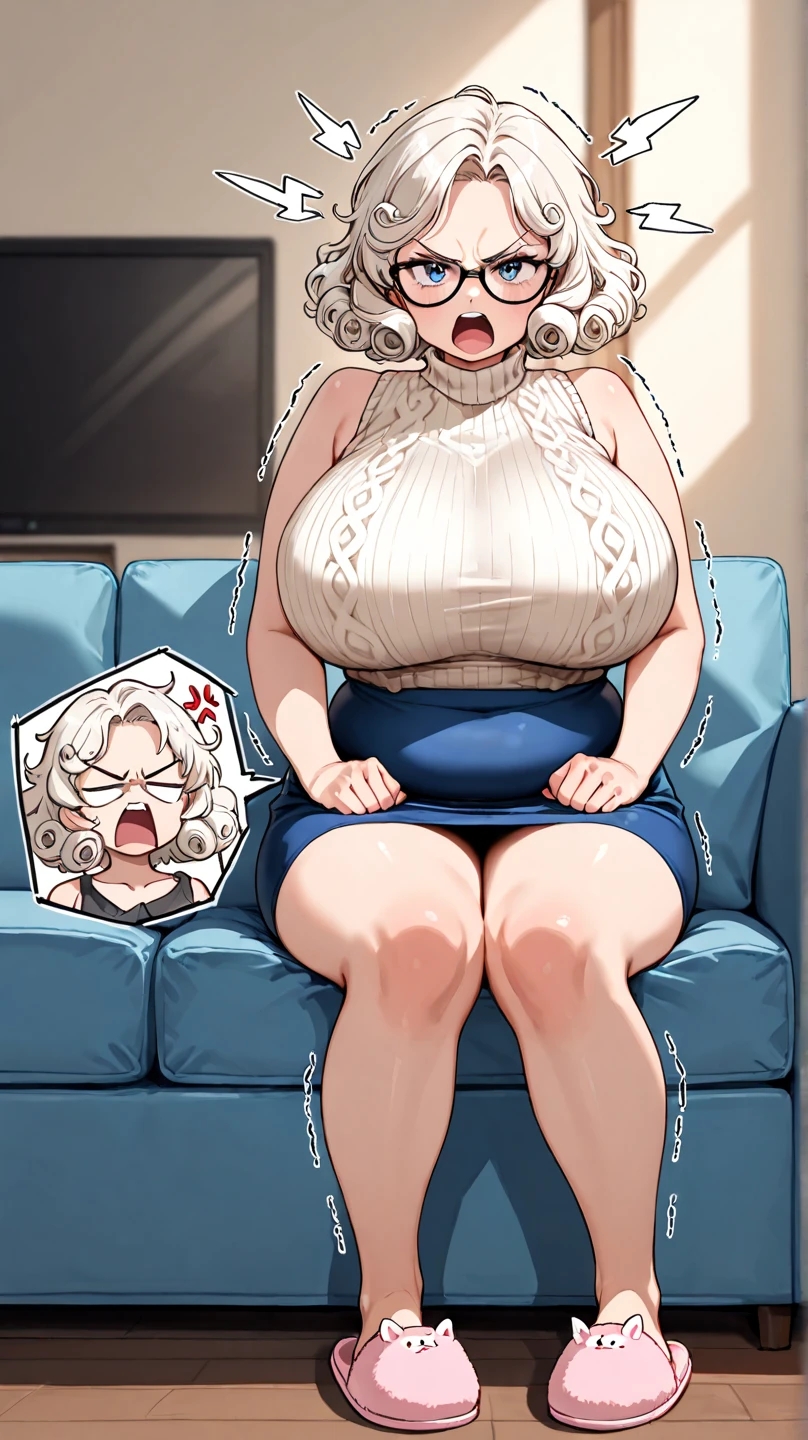 2 mothers, old lady , 1 baby girl, white hair, tied hair, red lips, heavy breasts, big breasts, huge breasts , massive breasts , enormous breasts, juicy breasts, lace nightgown, narrow dress, in the room, vagina