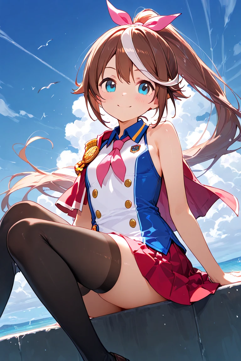puppy、Jump、blue sky