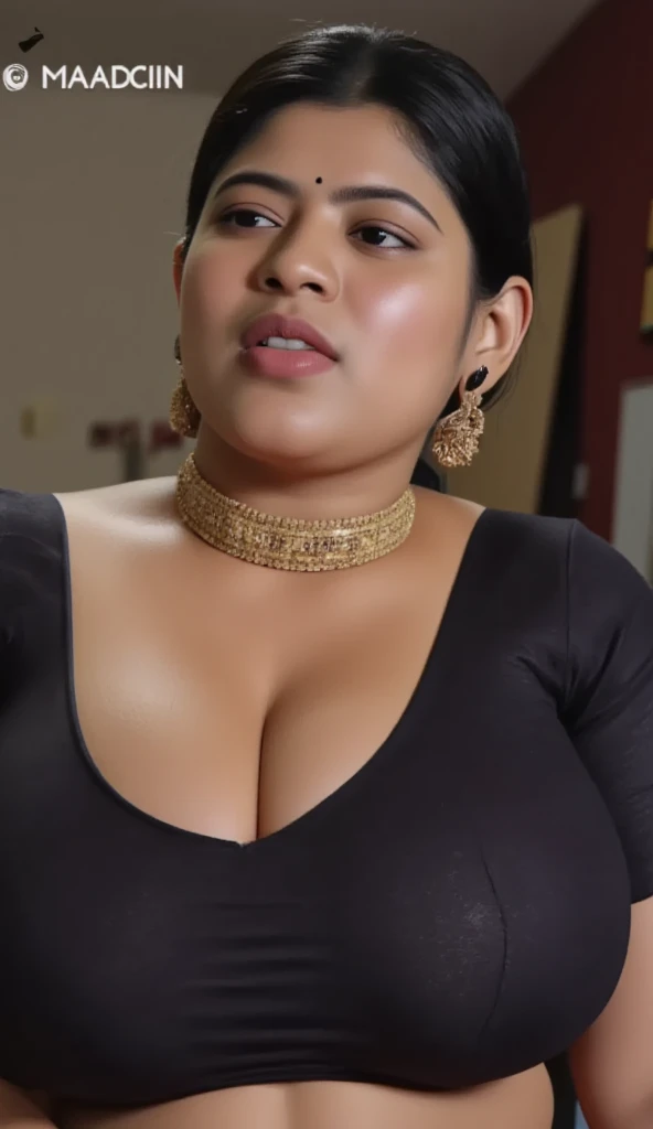 Full body photo, beautiful detailed, cute face, short, slim Mexican teen, medium black hair, black hair over one eye, long sleeve T-shirt, long pants, solo, voluptuous breasts, emo
