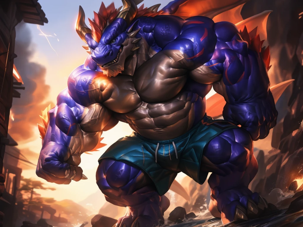 anthropology(Black Westen Dragon), alone,westen Dragon, Light,Black skin,Clear and bright eyes,Have red eyes,Thin clothes, male, Tops, muscular, Bodybuilding Athletes,Big breasts,Pectoralis major,tall,muscular anthropology(black westen dragon,strong lower body), muscle god,Daily Wear,red Eyes, black skin,Bodybuilding,muscular male, Bold, Eyes on the audience, empty, Bottoms,((detailed and strong lower body)),Daily Wear,Detailed background, Realistic eyes,Realistic hands, 8k HD, Extreme details, (Dark Shadows, Wide dynamic range, HDR, weak Light:1.2),Westen dragon, muscle god,like god, male. long and strong lower body,hairy, Westen dragon antro), permanent, Solitary,,(westen dragon, huge, Young face,teenager,Bodybuilding athletes body), westen dragon, ((Extremely realistic shadows, masterpiece, extremely deTailed, Reality)), Beast field, firm retreat, solid retreat, Round buttocks, firm and Beautifully shaped buttocks, retreat, Broad shoulders, permanent on the retreat, Firm buttocks, Exaggerated muscles,Round buttocks, Beautifully shaped buttocks, solid and very muscular retreat, westen dragon, Tail, ((deTailed face,realistic westen dragon face)) nose, ((deTailed and realistic eyes and eyebrows)), Smile, mischievous Smile, mischievous expression, White Teeth, Mouth slightly open, Red tongue, skin, scales, Sexy, Height 4 meters , Optimum height, The whole body is full of muscles, ((Raised pectoral muscles, huge and defined abs, V-Shaped Body,super strong body,muscle god)) strong upper body,Thick waist, ((Long and strong lower body)), Masculinity, attractive face, Attraction Type, fresh and calm face with a cold Smile. Bodybuilding athletes body, huge muscular and long thighs, Bulging biceps, looking at the audience. Unique Light Source, sombras bem definidas, Single Portrait.tall and strong,Thighs are thick,Well-proportioned body((Golden ratio figure,muscle god,True body proportions,long thighs)),by kusunagi,by oldshep,by lindong,by traver009,by nullghost,by magangz