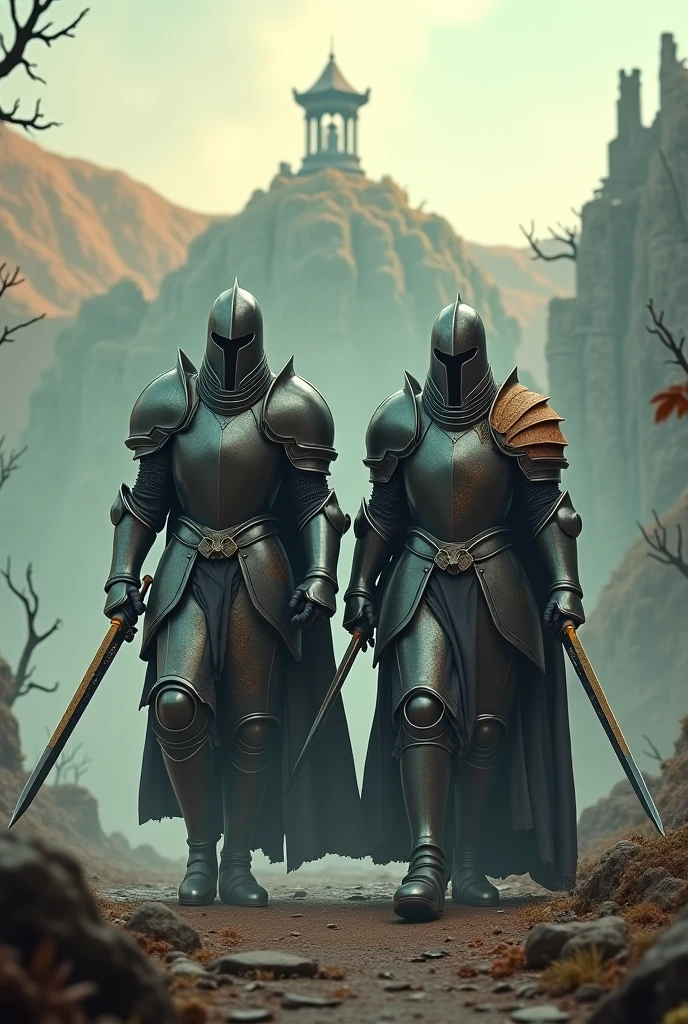 there is a man in armor kneeling down next to a warrior, fallen knight, donato giancola and tom bagshaw, gerald brom and vincent di fate, anthropomorphic raven knight, by Gonzalo Endara Crow, by Dave Dorman, frank quitely, dan mumford tom bagshaw, abaddon and magali villeneuve, artorias, ultra lighting, full brightness