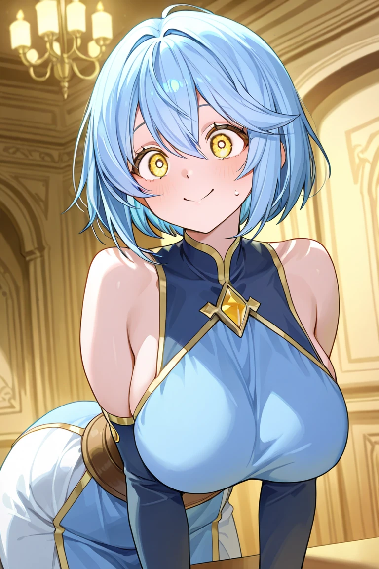 top-quality、Top image quality、masterpiece、girl with((18year old、 fullnude、,elvish、Best Bust、Bust 100、silber hair、short-hair、Blue eyes、open chest wide、Valley、Happiness、A slender、girl with座っている、Shy face))hiquality、Beautiful Art、Background with((A room with beautiful sunlight))、masutepiece、Elaborate design、visualart huge tit Big ass、Female face