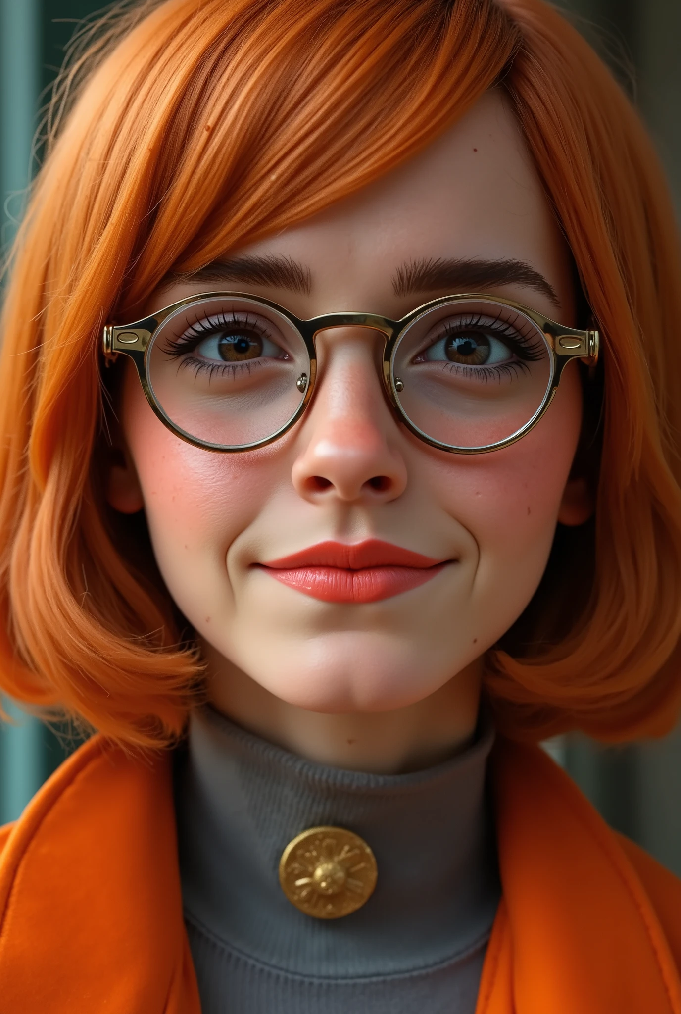Scooby Doo Velma Cosplay, face close-up