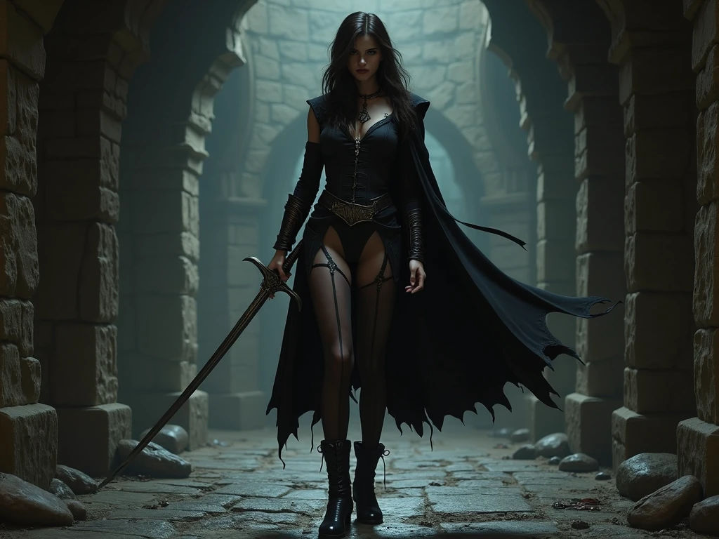 Thank you for the information. In that case, the Lord of Nightmare could have bright blue eyes that glow an intense red. She would wear dark, flowing robes that have intricate designs and patterns that reflect her mastery of dark magic. The robes could be adorned with skulls, dark symbols, and other sinister motifs. She could also have a tattoo or scar on her shoulder or body that represents her connection to the dark arts. The Lord of Nightmare would be a formidable and intimidating opponent, with her powers of darkness and her connection to the multiverse.