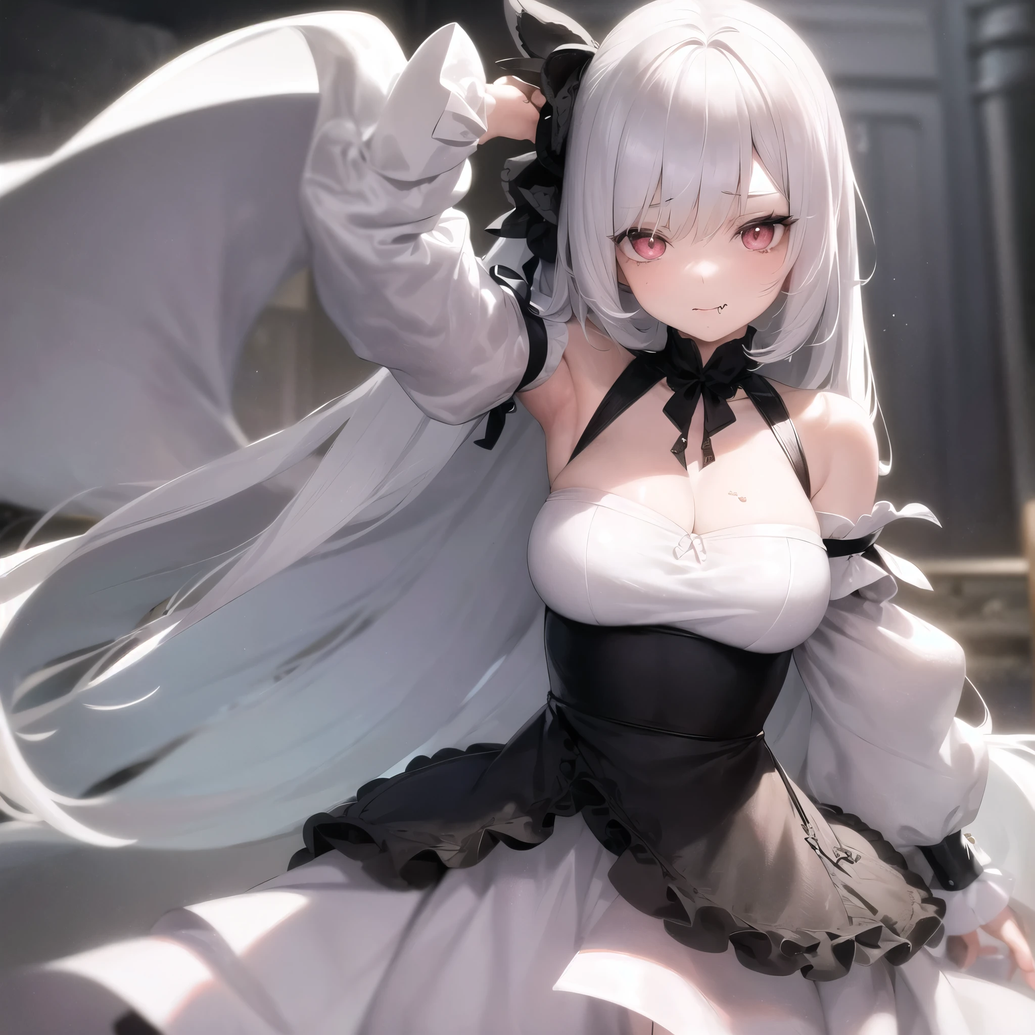 1girl,
doll joints, upper body, white chinese dress, tired, sitting on floor , young body, mediunm breasts, buns, white hair, oit of energy, emotionless face, glowing cyber eyes, cracked skin, glowing blue eyes , sad atmosphere, doll body, nutcracker eyes, beautiful face, masterpiece, best quality, highly detailed