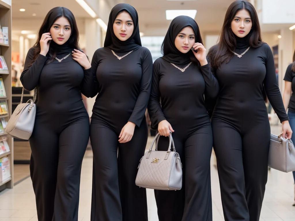 47 years Old, Hijab Indonesian mature woman, Huge Tits : 32.9, Veil Niqab, doctor suit,curvy body, Breast about To burst out from her clothes, at doctor office, Dark light, at Nighttime.