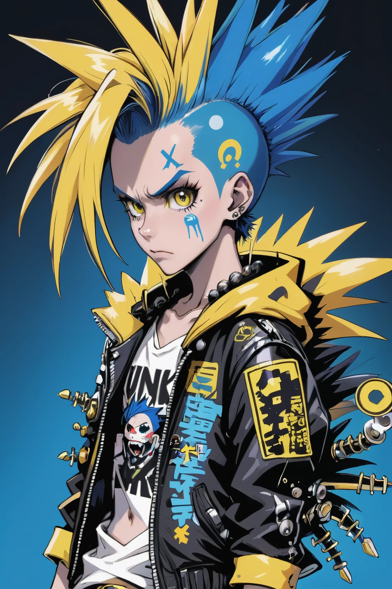 Quioto Punk boy, estilo anime,yellow  jacket 