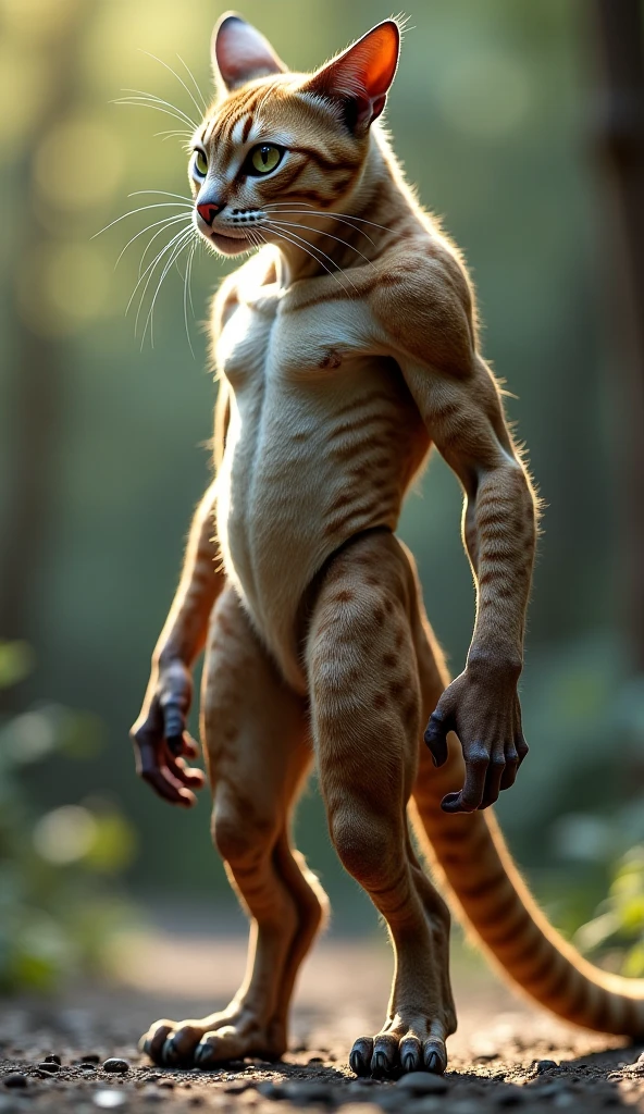 The hairy man is a werewolf robot, teenager, s old, completely robot, Without clothes, Perfect skinny body of a teenage boy, No pants, Completely naked
