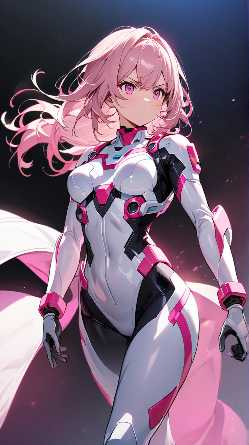 爆乳,fullbody,Transformation Heroine,During transformation,Transformation Scene,glamorous,cyber suit,Chest opening,Navel Ejection,battleing