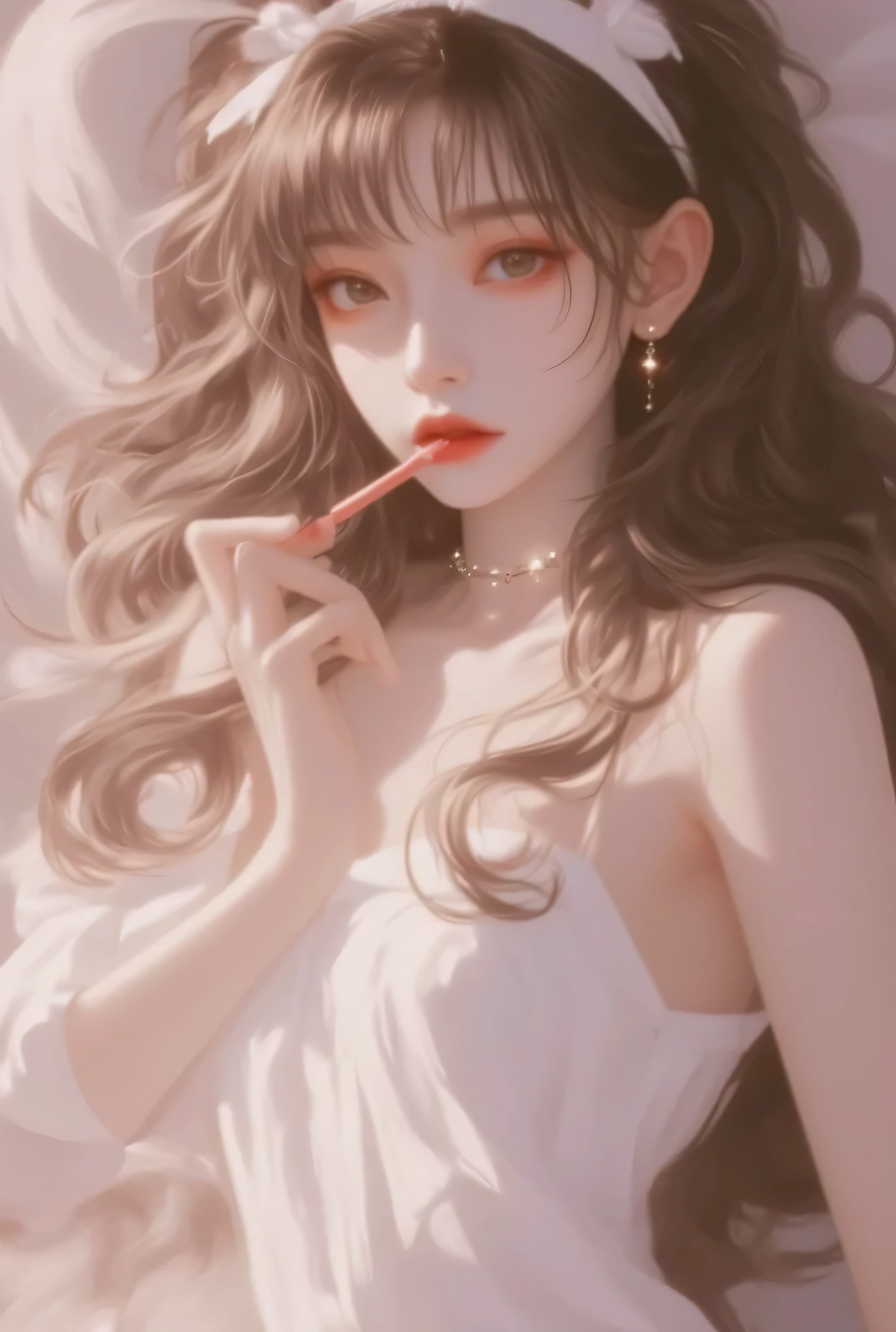 , an attractive and horrifying image, fine. , her skin pale pink, . She has long straight hair,stars, eyes and black hair color, fiery red hair encircling her , She's lying in her pajamas on the bunk bed in the bedroom., blood-red dress, steadfast eyes pierced through the scene, shows both strength and sadness . การเรนเดอร์คุณภาพสูงจับDetailsทุกอย่าง, luring the audience into the darkness , where beauty and brutality coexist in a pose. Fascinating Way. digital painting,And it's a pretty striking silhouette, high resolution, Masterpieces, best quality, Details, high resolution models, There are 10 fingers, no more than 10 fingers