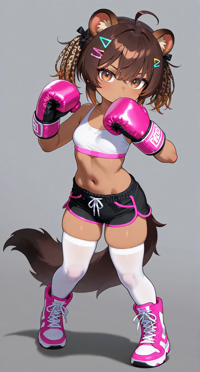 girl with、fitness wear, shortspats、Sportsbra、Tank Tops、masterpiece、top-quality、realisitic、Hyper-detailing、(Glossy skin、be sweaty:1.4)、absurderes、Looking at the camera、short dark hair、Brown-eyed、A slender、动态照明、hight resolution、foco nítido、depth of fields、A detailed eye、Sharp eyes、Realistic eyes、(small tits:1.6)、(thick thight:1.0)、、Women's locker room、Locker Room、Shower room、Change of clothes、Half-undressed、Lower breast、pov from down、Full Body Display、Training Machine、Treadmill、Weight training、perspiring、moisture、punching bag、martial art、Boxer Size、Open Finger Gloves、shelves、punch、Spinning kick、Take off the bottom、Love Juice、A smile、red blush、teats、Clothing that shows through sweat、Kicking a punching bag、Punch to hit the ball、Covered with lotion、Muay Thai、catfight、Lotion Pro Wrestling、Climb into the ring、Spurling、Cross Counter、Martial arts、Command Sambo、Mount Position、Joint Technique、Upper Spinning Kick、Summer Salt Kick、emphasizing breasts、Take off your pants、Cat Punch、Cat's ears Cat gloves、Cat's tail、Undress each other、M-shaped legs、