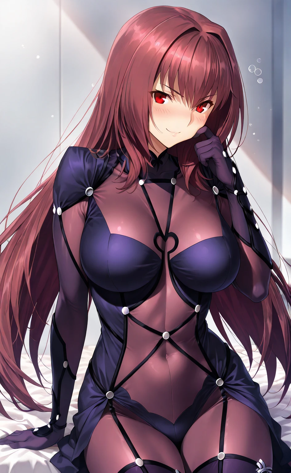 1个Giant Breast Girl,Alone,Permanent,navel,latex,bat underwear, , gloves on the elbow, underbust, Chopping, clenched hands, cow boy shot, , Be red in the face, scowling, Wavy mouth, Keep your mouth shut, Bedrooms, Cat ears, Very long hair, Put your arms by your sides,
