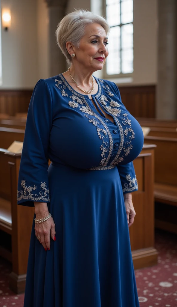 (masterpiece:1.4),(Beautiful 68 year old woman:1.5),(Facial wrinkles : 1.2),(traditional dirndl : 1.2), (plump body : 1), white skin, pores, skin blemishes, dull skin, gentle smile, wavy hair, small medium saggy breasts, (hanging breasts:1.3), limp breasts, In a spring garden, hanging out the washing,