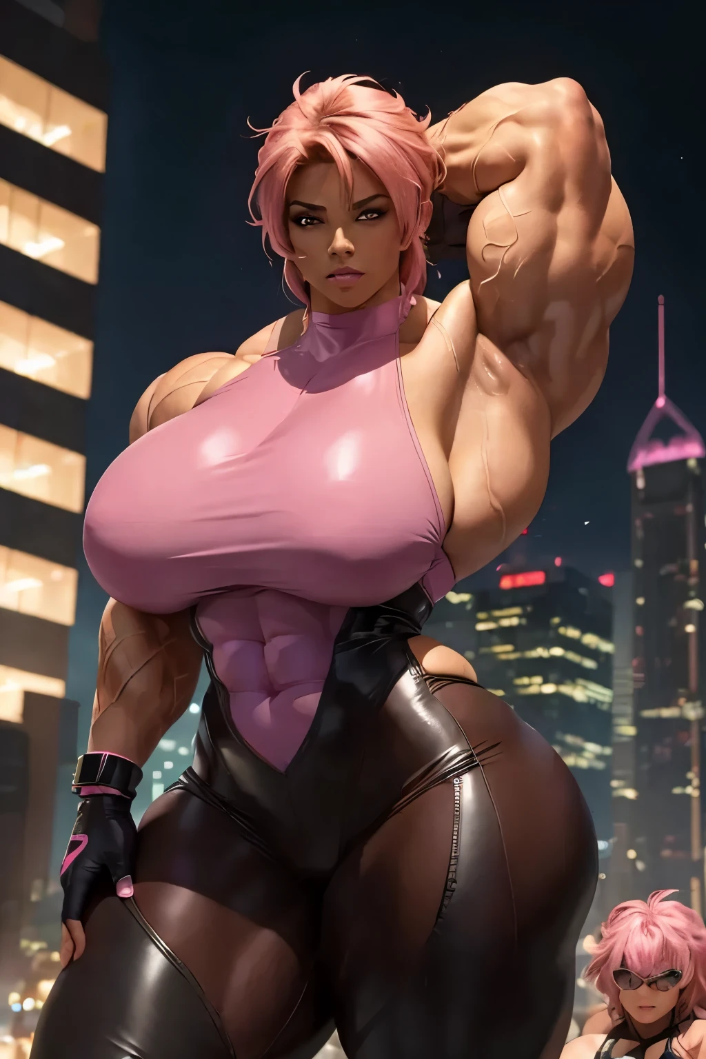 1boy, anthro, muscular male, bara, barazoku, pink nipples, gold nipple piercings, anthro rat, pink body, gold markings, bodybuilder, huge pecs, big biceps, muscular thighs, chest markings, chest scar, facial scar, body tattoo, jewelry, leg markings, neck scar, facial piercings, big ass, (huge pecs:2), Expressiveh, cocky smile, smirk, Expressiveh, seductively, (((inside, nightclub, stripclub, stripper stage, pole dancing))), ((Bunker gear, turnout gear outfit, stripping clothes)), (Huge bulge), ((((looking away)))),