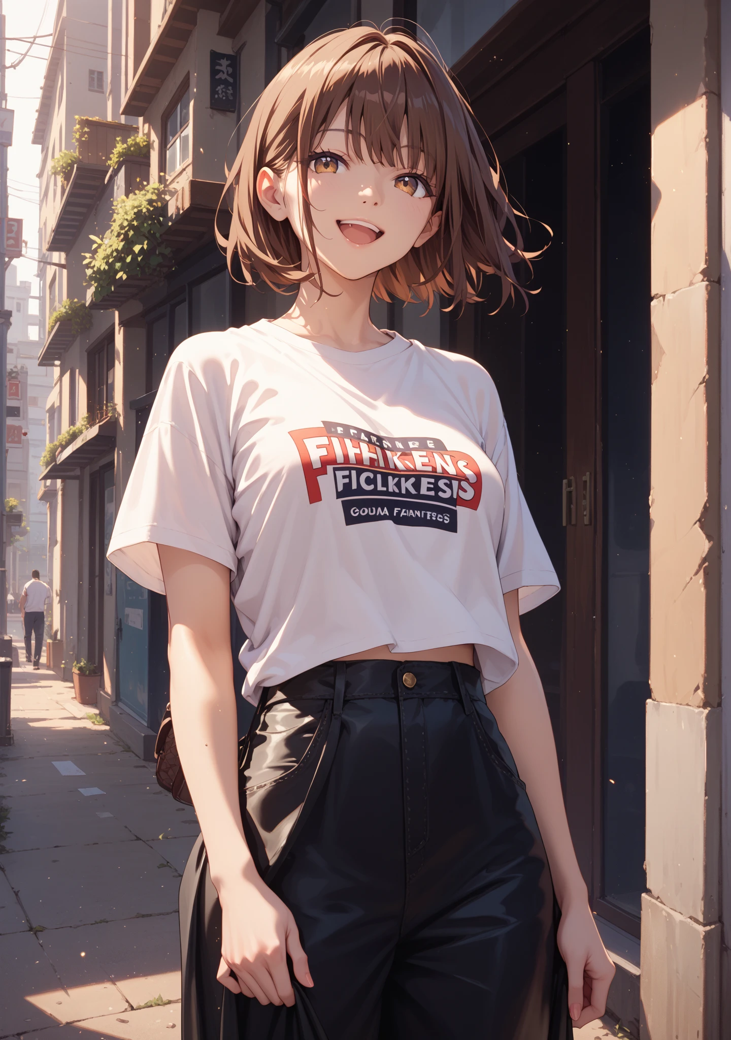Highest quality,8K,High definition,Cute like a little sister,Brown Bob Hair,navel,(Checked mini skirt)Panty shot,Going home,