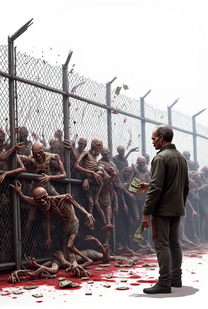 create a strong man walking among dead bodies, A Biblical Scene