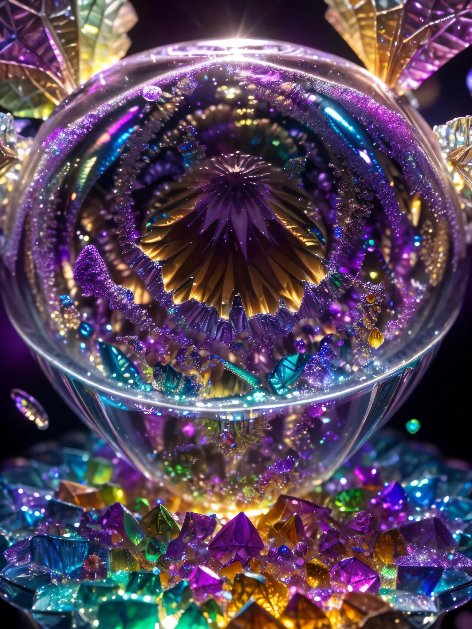 closeup zoom,(macro:1) photo,cute fairy plays on,(mandelbulb fractals:4) thousand shards of colorful glass candy on an opalescent countertop,condensation,effervescent,detailed,intricate,key light,backlight,fill light,three-point lighting, nebulae bubbles,