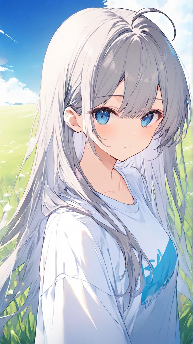 masterpiece, best quality, extremely detailed, (illustration, official art:1.1), 1 girl ,(((( light blue long hair)))), ,(((( light blue long hair)))),light blue hair, , long hair ((blush)) , cute face, big eyes, masterpiece, best quality,(((((a very delicate and beautiful girl))))),Amazing,beautiful detailed eyes,blunt bangs((((little delicate girl)))),tareme(true beautiful:1.2), sense of depth,dynamic angle,,,, affectionate smile, (true beautiful:1.2),,(tiny 1girl model:1.2),)(flat chest),、finely best quality, extremely detailed and beautiful, ultra high res, scenery, , , , kawaii, , slender, coquettish skin, (blush, wet, looking away:1.3), smile, happy, water drop, ??????????, various color typography t-shirt, various posture, looking at viewer, closed mouth, outdoor, Yosemite National Park, (playing in the river, have fun, blue water:1.2),(((Long T-shirt)))